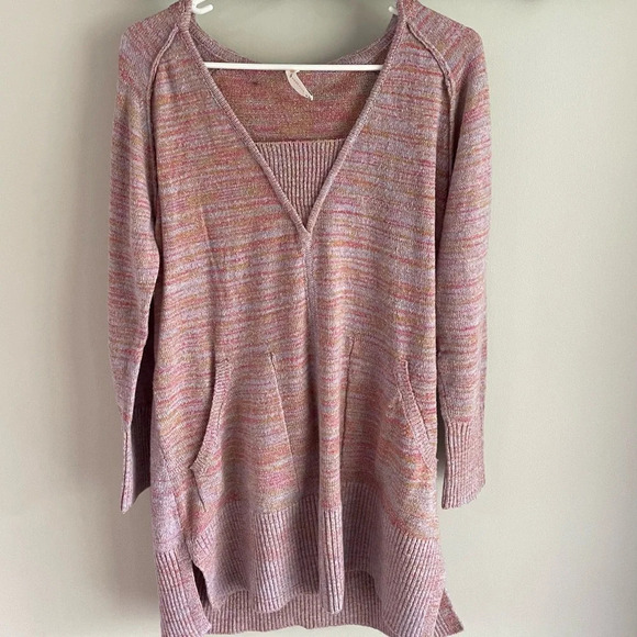 Daily Practice by Anthropologie - Hooded Ombré Pink Oversized Sweater - Small - Picture 1 of 11